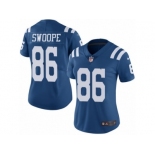 Women's Nike Indianapolis Colts #86 Erik Swoope Limited Royal Blue Rush NFL Jersey