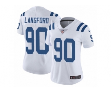 Women's Nike Indianapolis Colts #90 Kendall Vapor Untouchable Langford Limited White NFL Jersey