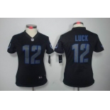 nike women nfl jerseys indianapolis colts #12 luck black[nike impact limited]