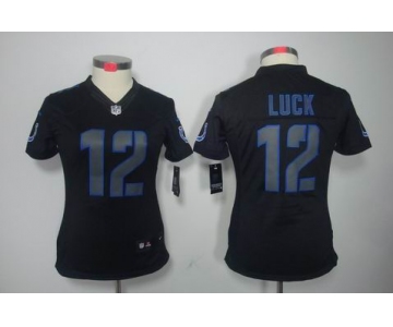 nike women nfl jerseys indianapolis colts #12 luck black[nike impact limited]