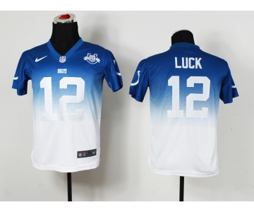 nike women nfl jerseys indianapolis colts #12 luck blue-white[nike drift fashion][second version]