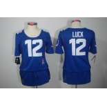 nike women nfl jerseys indianapolis colts #12 luck blue[breast cancer awareness]