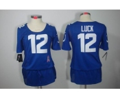 nike women nfl jerseys indianapolis colts #12 luck blue[breast cancer awareness]