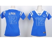 nike women nfl jerseys indianapolis colts #12 luck blue[fashion Rhinestone sequins]