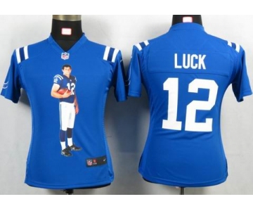 nike women nfl jerseys indianapolis colts #12 luck blue[portrait fashion]