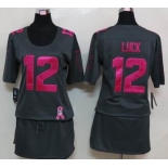 nike women nfl jerseys indianapolis colts #12 luck dk.grey[breast cancer awareness]