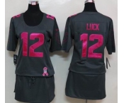 nike women nfl jerseys indianapolis colts #12 luck dk.grey[breast cancer awareness]