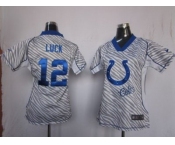 nike women nfl jerseys indianapolis colts #12 luck [fem fan zebra]