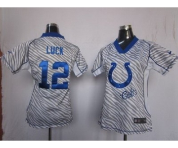 nike women nfl jerseys indianapolis colts #12 luck [fem fan zebra]