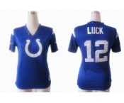 nike women nfl jerseys indianapolis colts #12 luck field flirt fashion blue[nike 2012]