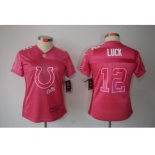 nike women nfl jerseys indianapolis colts #12 luck pink[2012 fem fan]