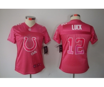 nike women nfl jerseys indianapolis colts #12 luck pink[2012 fem fan]