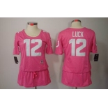 nike women nfl jerseys indianapolis colts #12 luck pink[breast cancer awareness]