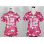 nike women nfl jerseys indianapolis colts #12 luck pink[fashion camo]