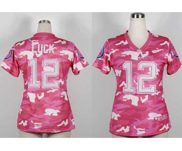 nike women nfl jerseys indianapolis colts #12 luck pink[fashion camo]