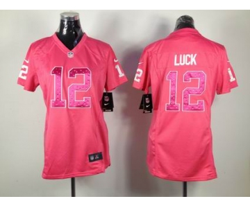 nike women nfl jerseys indianapolis colts #12 luck pink[nike]