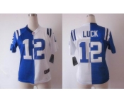 nike women nfl jerseys indianapolis colts #12 luck white-blue[Elite split]