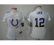 nike women nfl jerseys indianapolis colts #12 luck white[2012 fem fan]