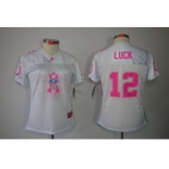 nike women nfl jerseys indianapolis colts #12 luck white[breast cancer awareness fashion]