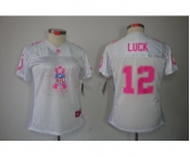 nike women nfl jerseys indianapolis colts #12 luck white[breast cancer awareness fashion]