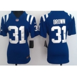 nike women nfl jerseys indianapolis colts #31 brown blue[nike]