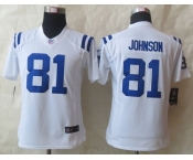 nike women nfl jerseys indianapolis colts #81 johnson white[nike limited]