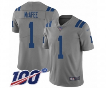 Youth Indianapolis Colts #1 Pat McAfee Limited Gray Inverted Legend 100th Season Football Jersey