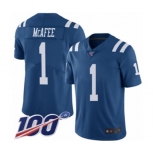 Youth Indianapolis Colts #1 Pat McAfee Limited Royal Blue Rush Vapor Untouchable 100th Season Football Jersey