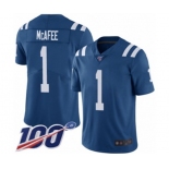 Youth Indianapolis Colts #1 Pat McAfee Royal Blue Team Color Vapor Untouchable Limited Player 100th Season Football Jersey