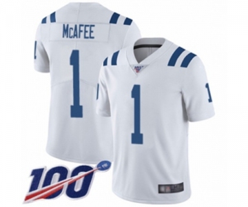 Youth Indianapolis Colts #1 Pat McAfee White Vapor Untouchable Limited Player 100th Season Football Jersey