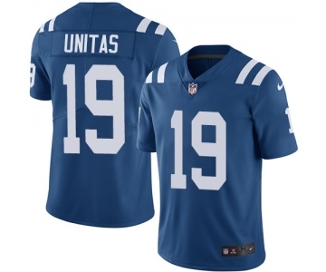 Youth Indianapolis Colts #19 Johnny Unitas Royal Blue Team Color Vapor Untouchable Limited Player Football Jersey