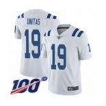 Youth Indianapolis Colts #19 Johnny Unitas White Vapor Untouchable Limited Player 100th Season Football Jersey