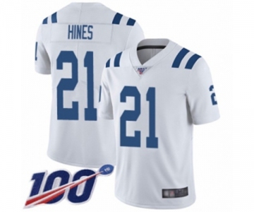 Youth Indianapolis Colts #21 Nyheim Hines White Vapor Untouchable Limited Player 100th Season Football Jersey