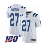 Youth Indianapolis Colts #27 Nate Hairston White Vapor Untouchable Limited Player 100th Season Football Jersey