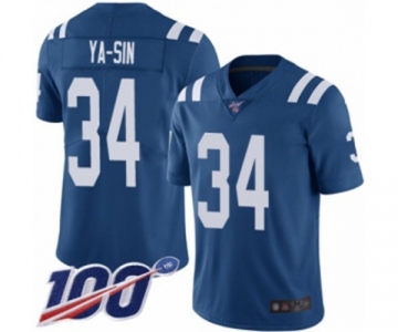 Youth Indianapolis Colts #34 Rock Ya-Sin Royal Blue Team Color Vapor Untouchable Limited Player 100th Season Football Jersey