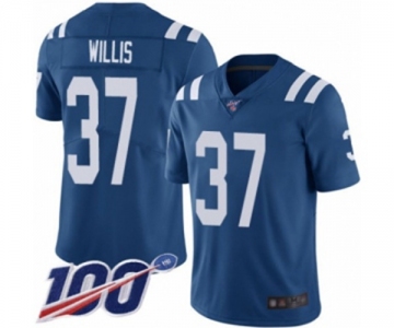 Youth Indianapolis Colts #37 Khari Willis Royal Blue Team Color Vapor Untouchable Limited Player 100th Season Football Jersey