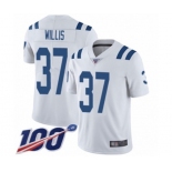 Youth Indianapolis Colts #37 Khari Willis White Vapor Untouchable Limited Player 100th Season Football Jersey