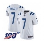 Youth Indianapolis Colts #7 Jacoby Brissett White Vapor Untouchable Limited Player 100th Season Football Jersey