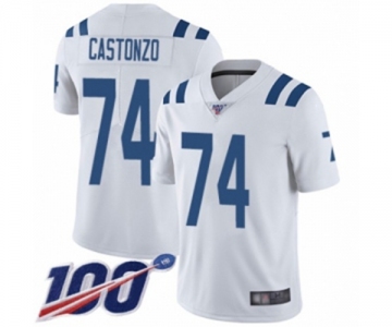 Youth Indianapolis Colts #74 Anthony Castonzo White Vapor Untouchable Limited Player 100th Season Football Jersey