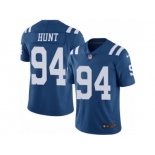 Youth Nike Indianapolis Colts #94 Margus Hunt Limited Royal Blue Rush NFL Jersey