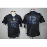 nike youth nfl jerseys indianapolis colts #12 luck black[Elite lights out]