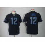 nike youth nfl jerseys indianapolis colts #12 luck black[nike impact limited]