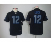 nike youth nfl jerseys indianapolis colts #12 luck black[nike impact limited]