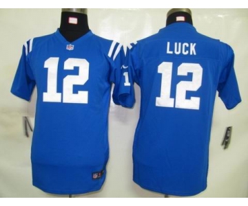 nike youth nfl jerseys indianapolis colts #12 luck blue[nike]