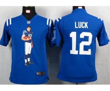 nike youth nfl jerseys indianapolis colts #12 luck blue[portrait fashion]