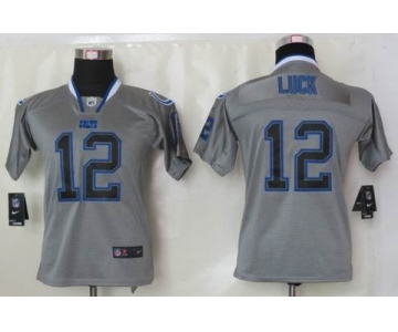 nike youth nfl jerseys indianapolis colts #12 luck grey[Elite lights out]