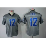 nike youth nfl jerseys indianapolis colts #12 luck grey[Elite shadow]