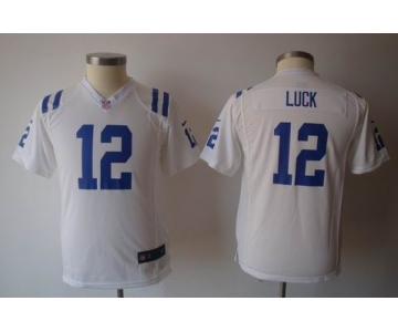 nike youth nfl jerseys indianapolis colts #12 luck white[nike]