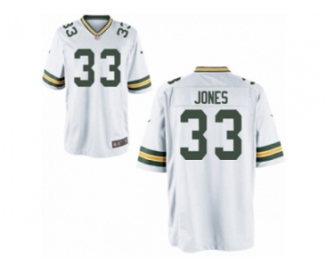 Men Nike Green Bay Packers #33 Aron Jones Game White NFL Jersey