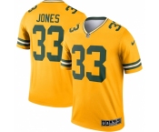 Men's Green Bay Packers #33 Aaron Jones Nike Gold Inverted Legend Jersey